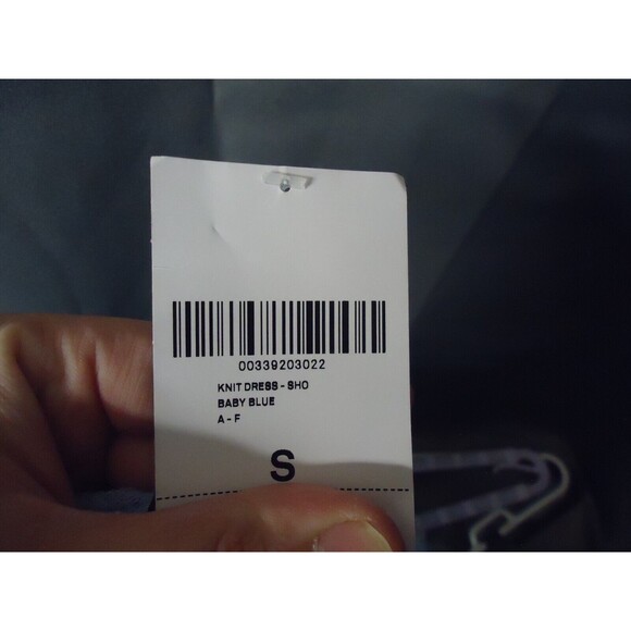 Forever 21 Floral Lace Embroidery Knit Dress Size Small Baby Blue Party Elegant - Picture 4 of 9